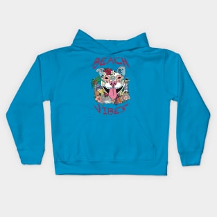 Beach sugar Skull dog Kids Hoodie